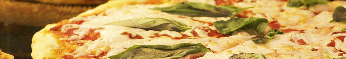 Eating Italian Pizza at Villa Borghese III restaurant in Jersey City, NJ.